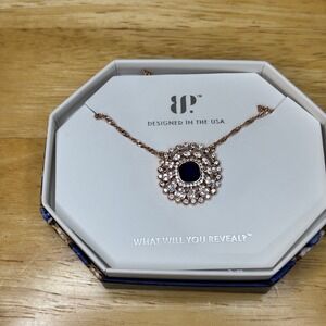 Bomb Party Necklace Women Blue New Played Like A Poem Rose Gold Sapphire NK72502